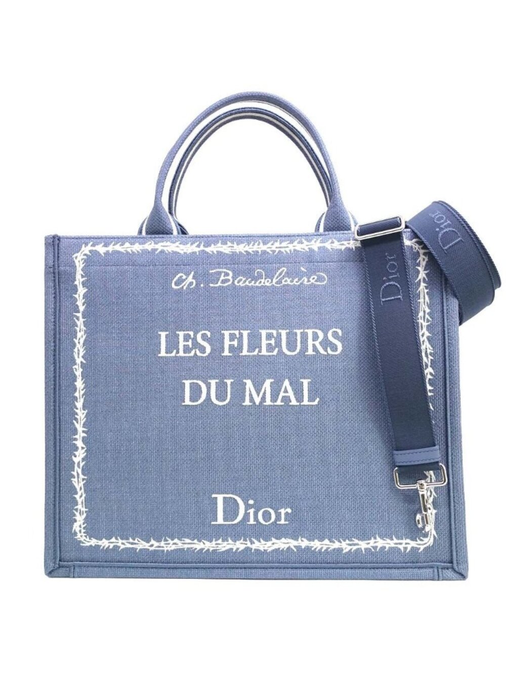 Dior Book Tote Medium Cover Blue Flower of Evil 2-Way